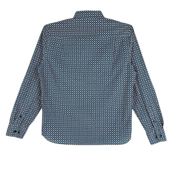 Van Heusen Men's Navy Floral Print Button-Up Shirt Size M 15-15.5 Long Sleeve - Picture 2 of 10